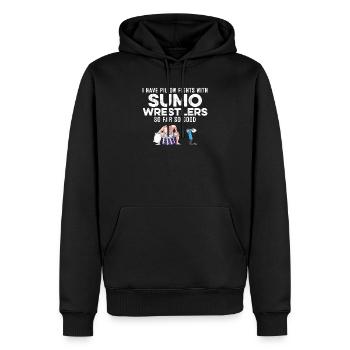 Ich habe Kissenschlachten mit Sumo-Ringern Rapper - Männer Premium Bio Hoodie - Schwarz - Vorne - Nico (187cm)