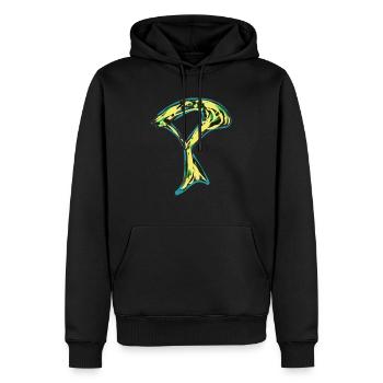 Graffiti - Lettre P - Sweat à capuche Premium bio Homme - noir - Devant - Nico (187cm)