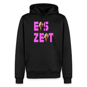 Eiszeit rosa - Männer Premium Bio Hoodie - Schwarz - Vorne - Nico (187cm)