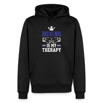 boxing therapy - Männer Premium Bio Hoodie - Schwarz - Vorne - Nico (187cm)