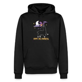 Joyeux Hallamaween drôle Halloween Llamaween - Sweat à capuche Premium bio Homme - noir - Devant - Nico (187cm)