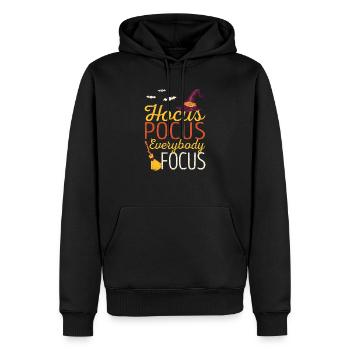 Hokuspokus Jeder konzentriert sich lustig - Männer Premium Bio Hoodie - Schwarz - Vorne - Nico (187cm)