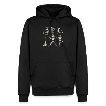 Yoga Squelettes Asana Namaste Méditation Drôle - Sweat à capuche Premium bio Homme - noir - Devant - Nico (187cm)