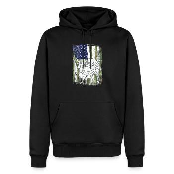 Camo US Amerika Flagge Truthahn Tag Jagd Thanks - Männer Premium Bio Hoodie - Schwarz - Vorne - Nico (187cm)
