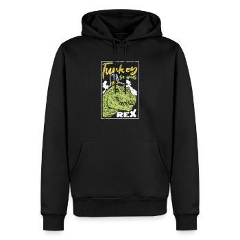 Turquie Saurus T Rex Thanksgiving Day Pèlerin Dino - Sweat à capuche Premium bio Homme - noir - Devant - Nico (187cm)