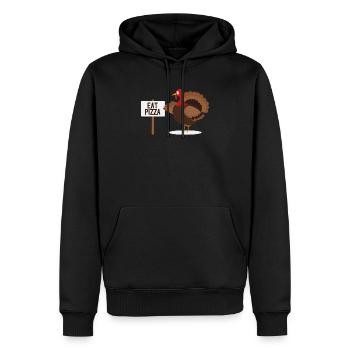 Turquie Automne Nourriture Pizza Végétalien Drôle Merci - Sweat à capuche Premium bio Homme - noir - Devant - Nico (187cm)