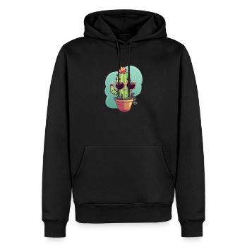 Cactus mignon mignon avec des lunettes de soleil pour l’été - Sweat à capuche Premium bio Homme - noir - Devant - Nico (187cm)