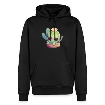 Cactus mignon mignon avec des lunettes de soleil pour l’été - Sweat à capuche Premium bio Homme - noir - Devant - Nico (187cm)