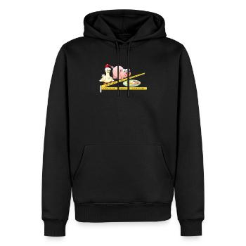 Polizeilinie nicht überschreiten Schwein Huhn Ei - Männer Premium Bio Hoodie - Schwarz - Vorne - Nico (187cm)