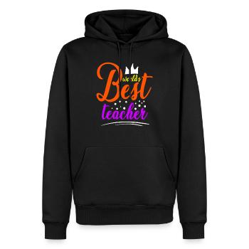 Meilleur professeur, enseignant, souvenir de remerciement - Sweat à capuche Premium bio Homme - noir - Devant - Nico (187cm)