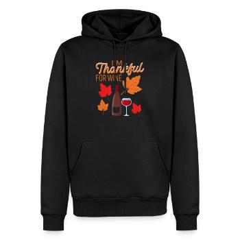 Ich bin dankbar für Wein Lustig Thanksgiving - Männer Premium Bio Hoodie - Schwarz - Vorne - Nico (187cm)