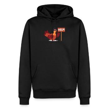 Journée de la Turquie Aidez à signer Thanksgiving amusant - Sweat à capuche Premium bio Homme - noir - Devant - Nico (187cm)