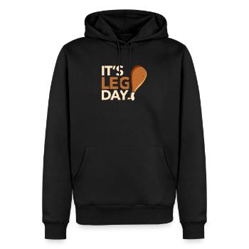 Es ist der Tag der Beine Lustiges Workout Türkei - Männer Premium Bio Hoodie - Schwarz - Vorne - Nico (187cm)