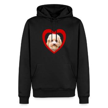 Hundeliebhaber - Hunde Herz - Zwergpudel - Männer Premium Bio Hoodie - Schwarz - Vorne - Nico (187cm)