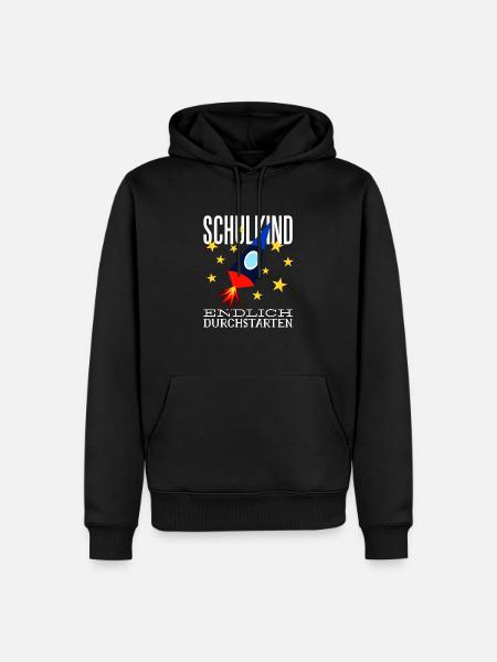 Schulkind Endlich Durchstarten - Männer Premium Bio Hoodie - Schwarz