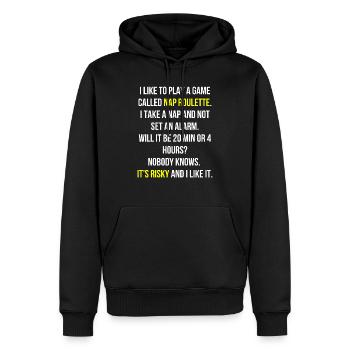 Müde Schlafen Spruch Englisch - Männer Premium Bio Hoodie - Schwarz - Vorne - Nico (187cm)