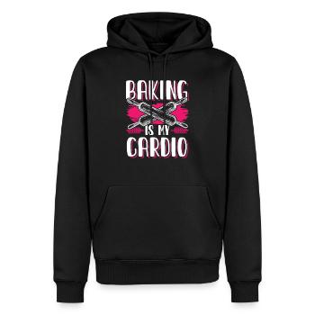 La pâtisserie est mon Cardio - Sweat à capuche Premium bio Homme - noir - Devant - Nico (187cm)