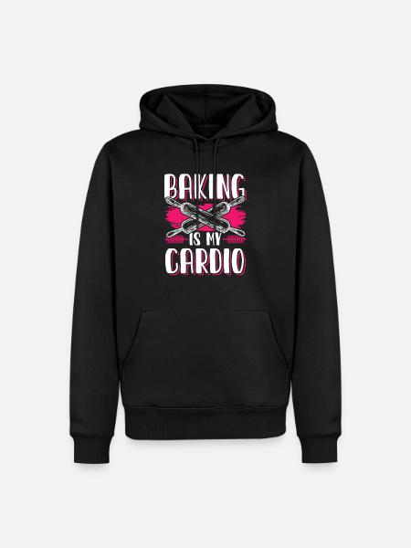 Baking is my Cardio - Men’s Premium Organic Hoodie - black