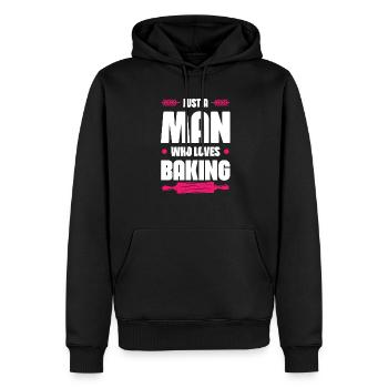 Man Loves Baking - Männer Premium Bio Hoodie - Schwarz - Vorne - Nico (187cm)