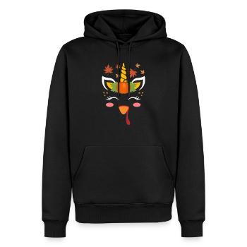 Mignon licorne Turquie Face Automne Automne - Sweat à capuche Premium bio Homme - noir - Devant - Nico (187cm)
