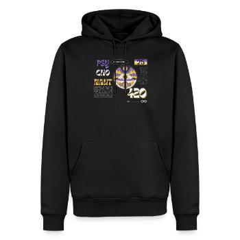 1943 Psychonaut Trippy Infinity Erweitern - Männer Premium Bio Hoodie - Schwarz - Vorne - Nico (187cm)