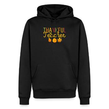Professeur reconnaissant Jour de Thanksgiving Drôle d’automne - Sweat à capuche Premium bio Homme - noir - Devant - Nico (187cm)