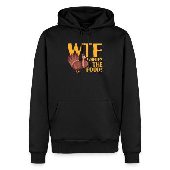 WTF Where's The Food Funny Thanksgiving Dinner - Männer Premium Bio Hoodie - Schwarz - Vorne - Nico (187cm)