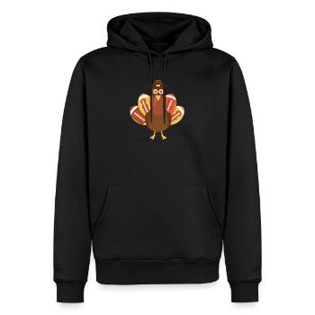 Happy Turkey Day Lustige Baby-Fußball-Bälle Sport - Männer Premium Bio Hoodie - Schwarz - Vorne - Nico (187cm)