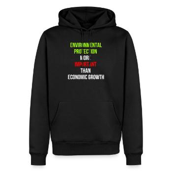 Umweltschutz Wirtschaftswachstum Spruch Englisch - Männer Premium Bio Hoodie - Schwarz - Vorne - Nico (187cm)
