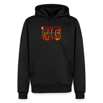 Dankbar Dankbar Gesegnet Lustig Thanksgiving - Männer Premium Bio Hoodie - Schwarz - Vorne - Nico (187cm)