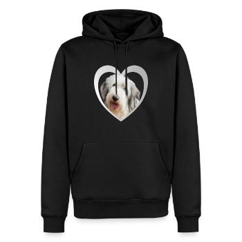 Dog Lovers - Dogs Heart - Old English Sheepdog - Sweat à capuche Premium bio Homme - noir - Devant - Nico (187cm)