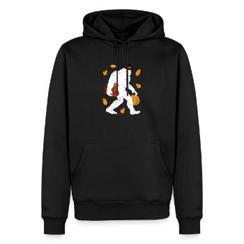 Bigfoot Pilgrim Truthahn Kürbis Thanksgiving Day - Männer Premium Bio Hoodie - Schwarz - Vorne - Nico (187cm)