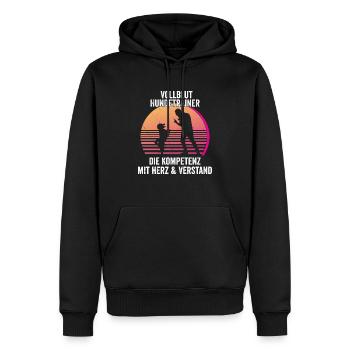 Vollblut Hundetrainer Hundeschule Hundetraining - Männer Premium Bio Hoodie - Schwarz - Vorne - Nico (187cm)