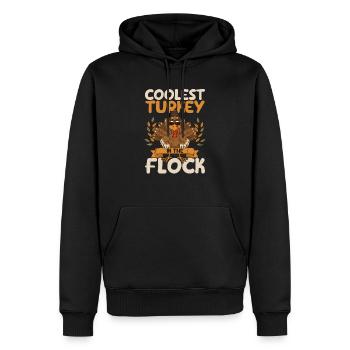 La dinde la plus cool du troupeau Drôle de Thanksgiving - Sweat à capuche Premium bio Homme - noir - Devant - Nico (187cm)