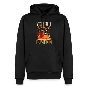 You Bet I Yam Pumpkin Funny Thanksgiving Dinner - Männer Premium Bio Hoodie - Schwarz - Vorne - Nico (187cm)