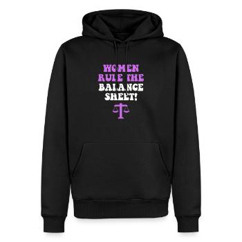 Frauen beherrschen die Bilanz - Männer Premium Bio Hoodie - Schwarz - Vorne - Nico (187cm)