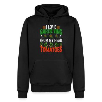 Ich liebe es, von meinem Kopf aus Tomaten zu gärtnern, Gärtner - Männer Premium Bio Hoodie - Schwarz - Vorne - Nico (187cm)