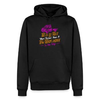 Plus badass qu’un conducteur de dépanneuse, c’est sa femme Tr - Sweat à capuche Premium bio Homme - noir - Devant - Nico (187cm)