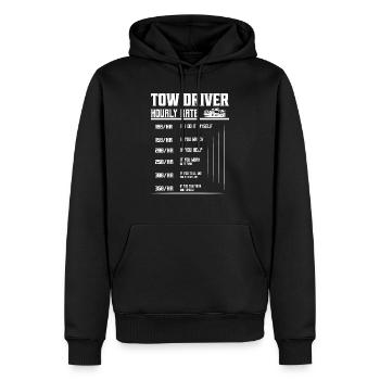 Taux horaire du chauffeur de dépanneuse - Sweat à capuche Premium bio Homme - noir - Devant - Nico (187cm)