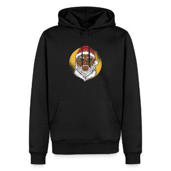 Schwarzer Weihnachtsmann Afroamerikanisch - Männer Premium Bio Hoodie - Schwarz - Vorne - Nico (187cm)