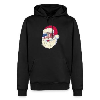 Weihnachtsmann patriotische USA Sonnenbrille - Männer Premium Bio Hoodie - Schwarz - Vorne - Nico (187cm)