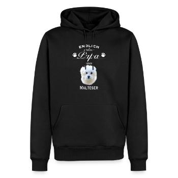 Endlich stolzer Papa - Malteser - Männer Premium Bio Hoodie - Schwarz - Vorne - Nico (187cm)