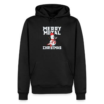 Frohe Heavy Metal Fan Weihnachten Lustiger Schnee - Männer Premium Bio Hoodie - Schwarz - Vorne - Nico (187cm)