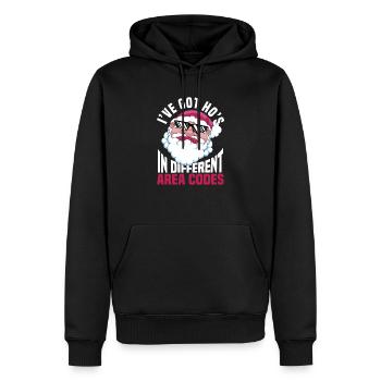 Ich habe Ho's in verschiedenen Vorwahlen Witziger - Männer Premium Bio Hoodie - Schwarz - Vorne - Nico (187cm)