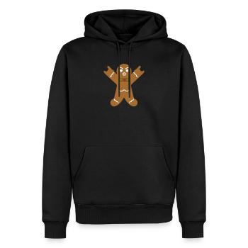 Lebkuchenmann Lustig Heavy Metal Weihnachten Rock - Männer Premium Bio Hoodie - Schwarz - Vorne - Nico (187cm)