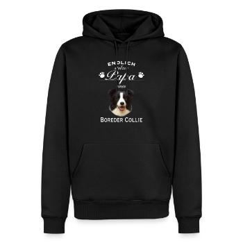 Endlich stolzer Papa - Border Collie - Männer Premium Bio Hoodie - Schwarz - Vorne - Nico (187cm)