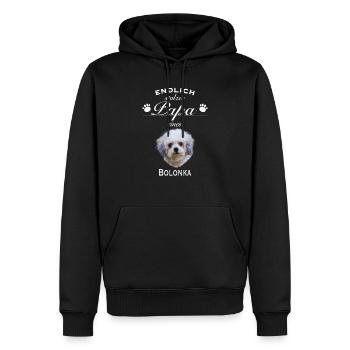 Endlich stolzer Papa - Bolonka - Männer Premium Bio Hoodie - Schwarz - Vorne - Nico (187cm)