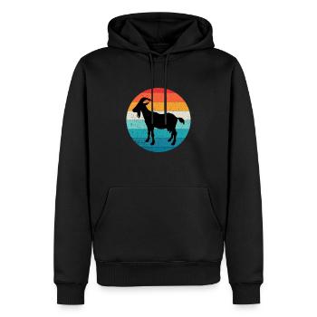 Rétro vintage Goat Tee - Animal Goats Lover - Sweat à capuche Premium bio Homme - noir - Devant - Nico (187cm)
