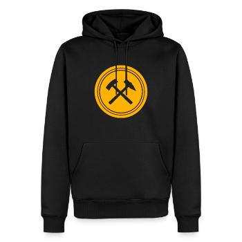 Erzgebirge Bergbau - Männer Premium Bio Hoodie - Schwarz - Vorne - Nico (187cm)