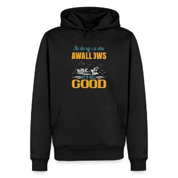 as long as she awallows it's all good 01 - Men’s Premium Organic Hoodie - black - Front - Nico (187cm)